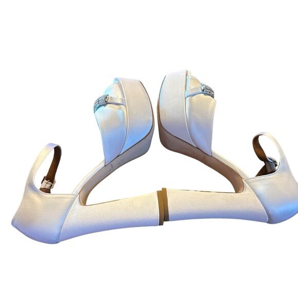 Malone Souliers Yurkia Crystal Platform Sandals Block Heel Open Toe EU 35.5 - Picture 6 of 10